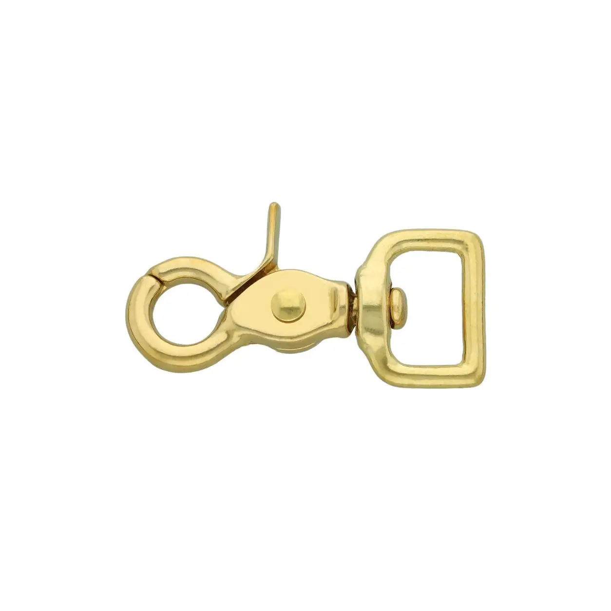 Mosquetón de gatillo giratorio - 20 mm latón pulido