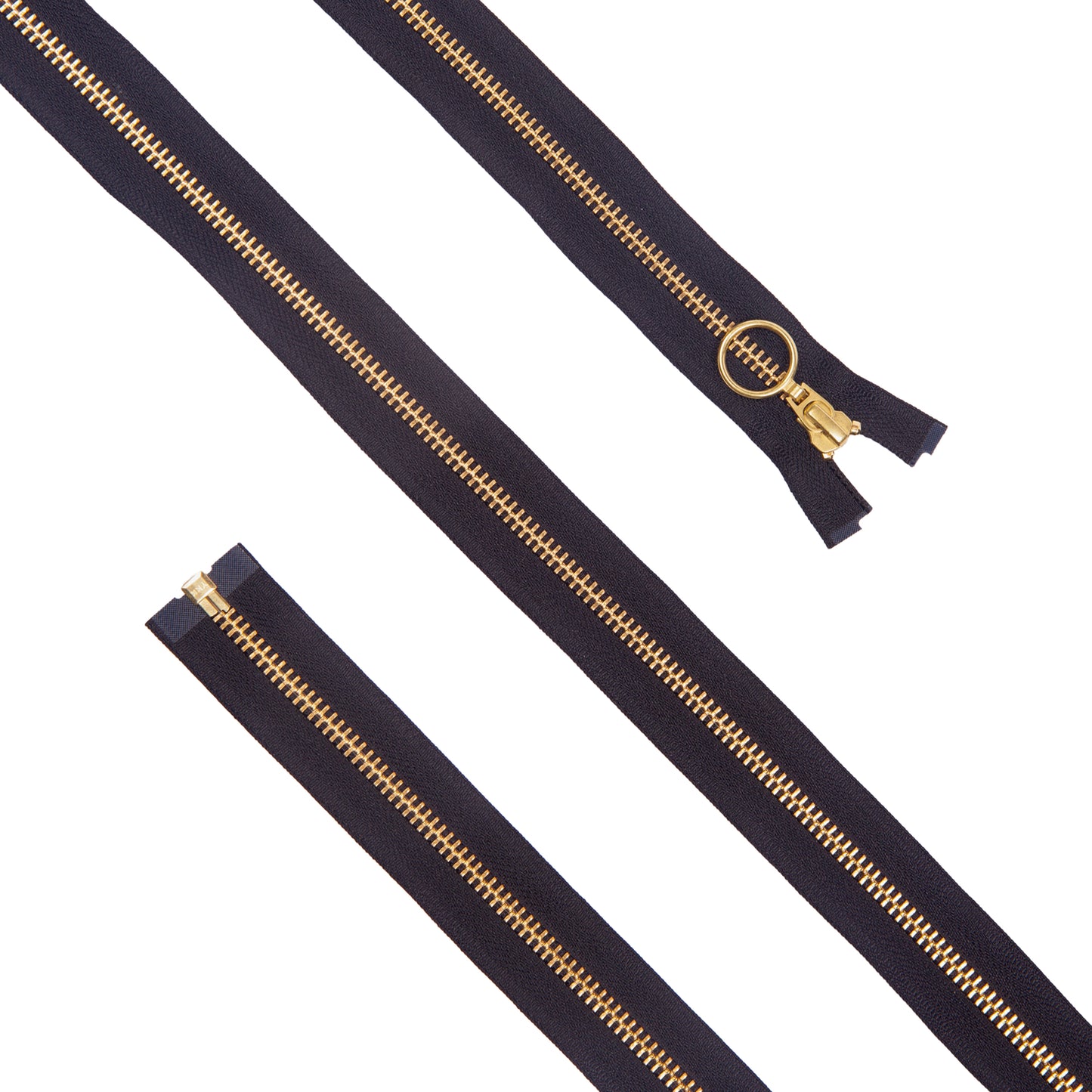 Cremallera Metálica con Separador - Black/Latón - 50 cm