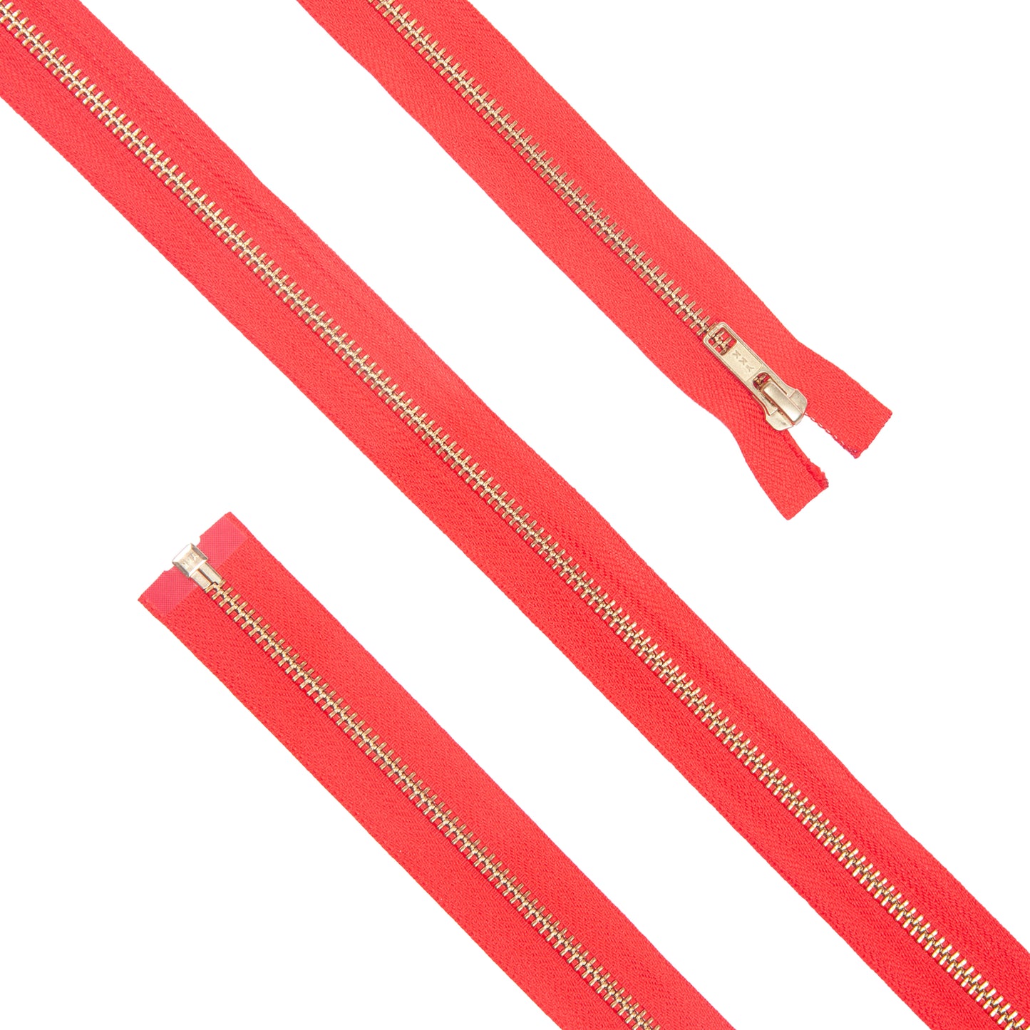Cremallera Metálica con Separador - Red/Latón 50cm